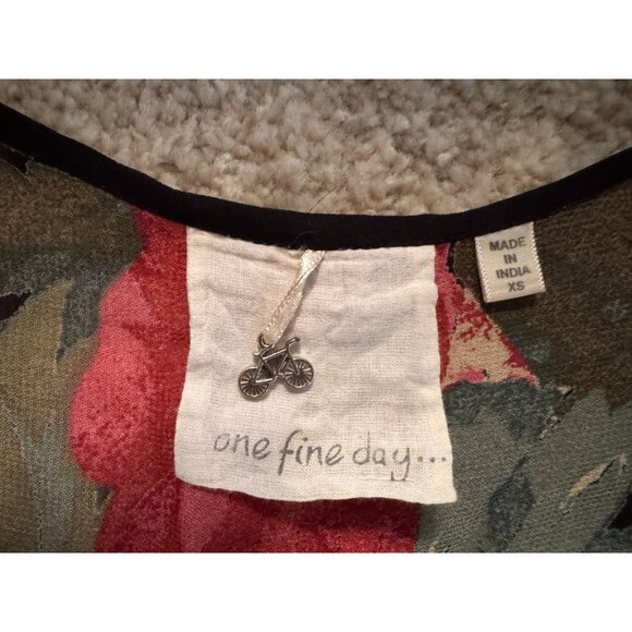 Anthropologie One Fine Day Sheer Floral Blouse Sz XS Button Front Romantic Boho - Picture 11 of 16